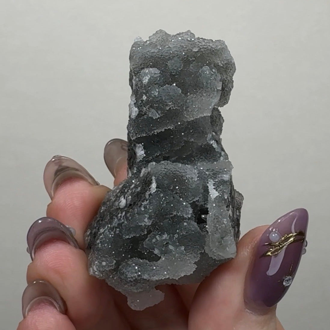 Black Chalcedony with Green Apophyllite
