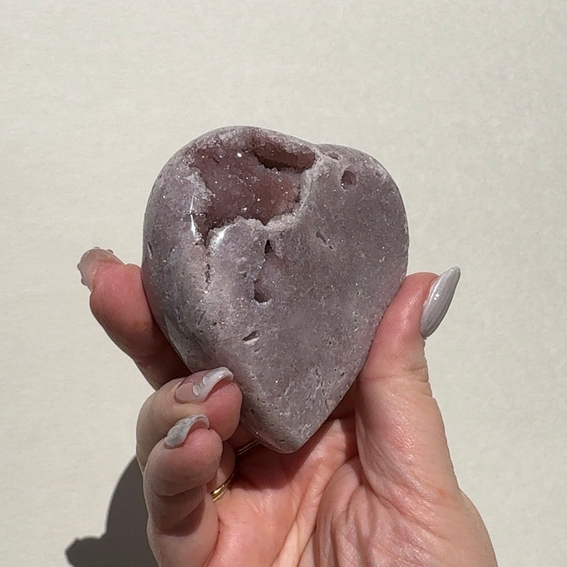 Druzy Pink Amethyst Heart