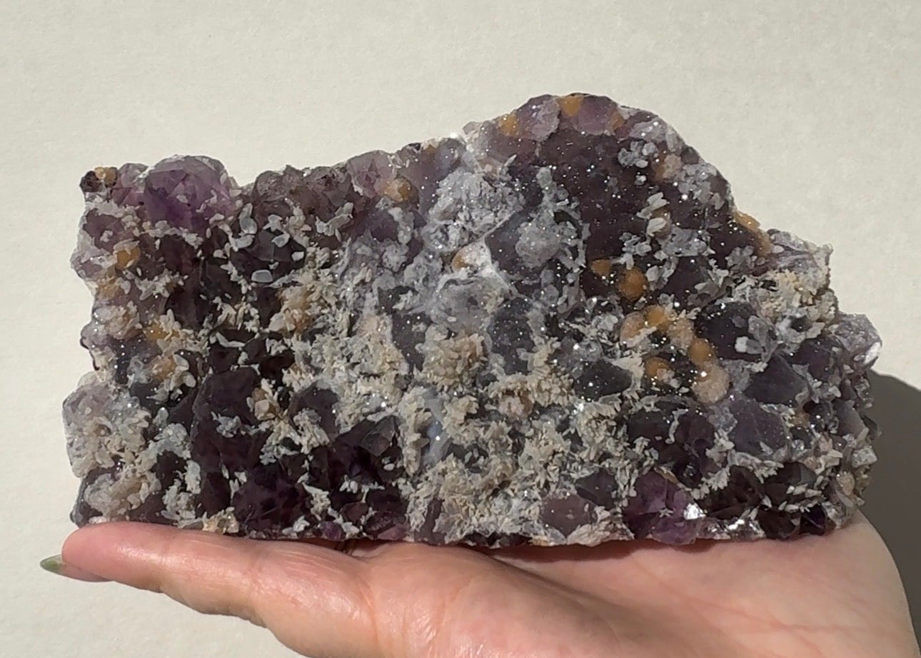 Sugar Amethyst with Calcite