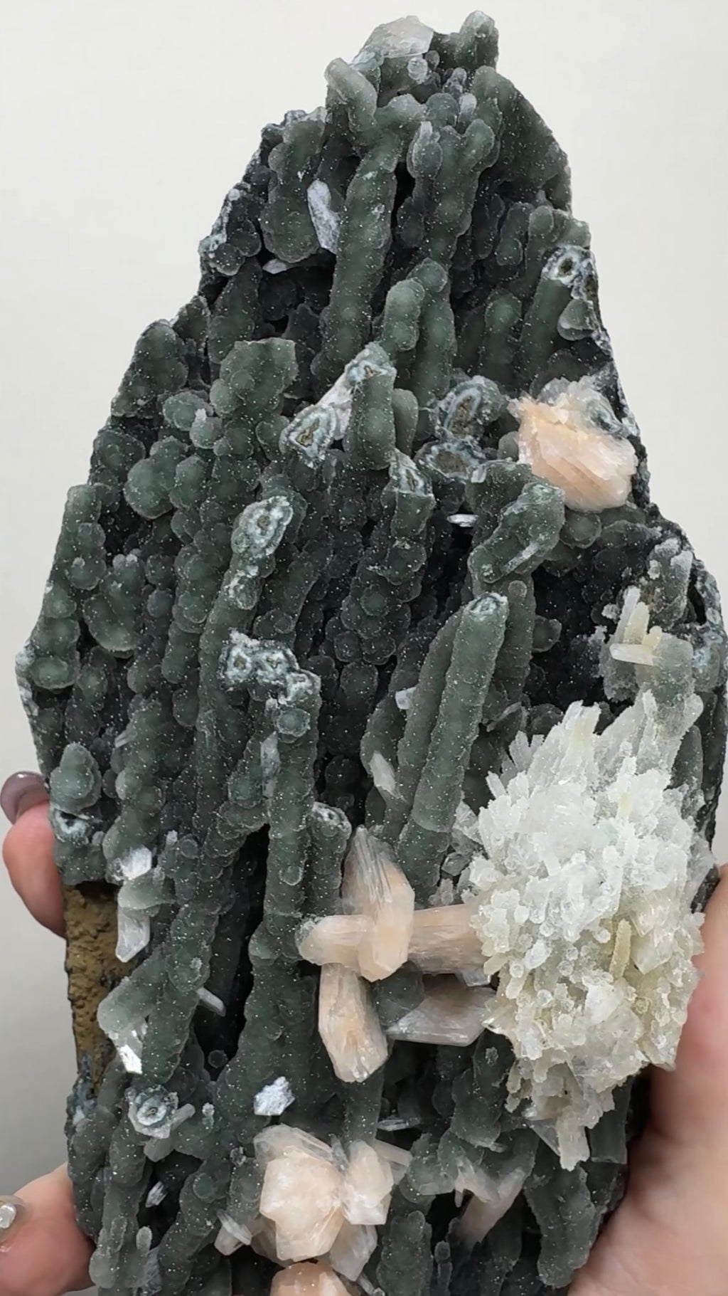 Black Chalcedony with Apophyllite