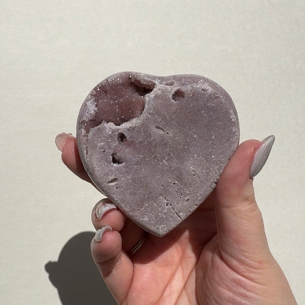 Druzy Pink Amethyst Heart