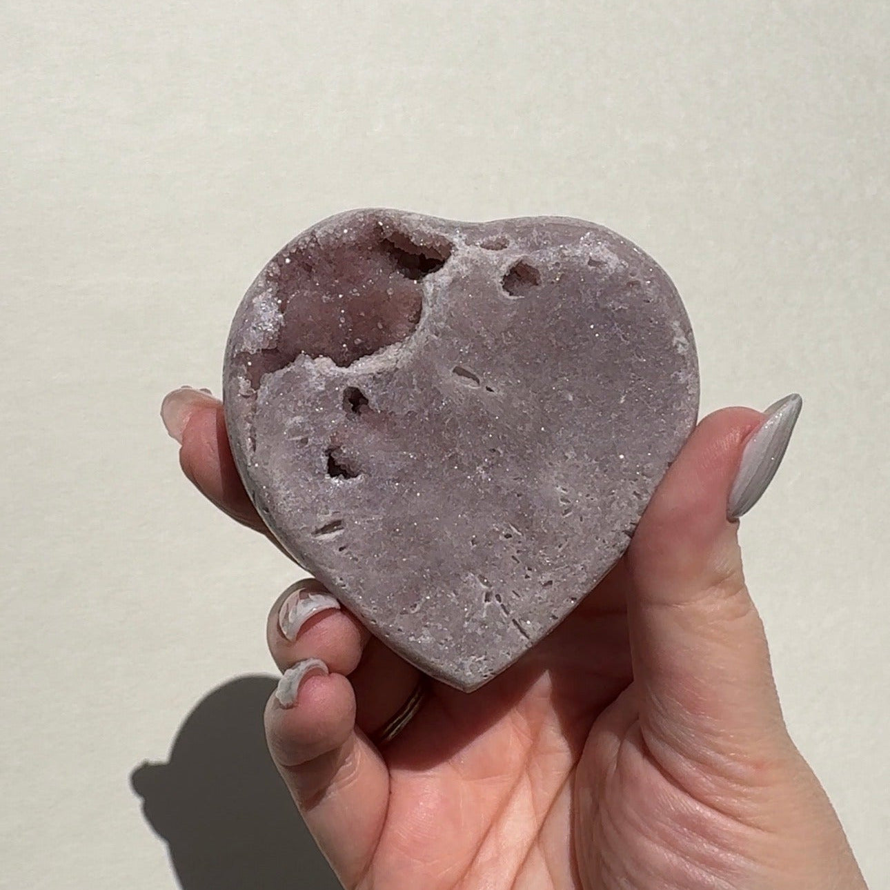 Druzy Pink Amethyst Heart
