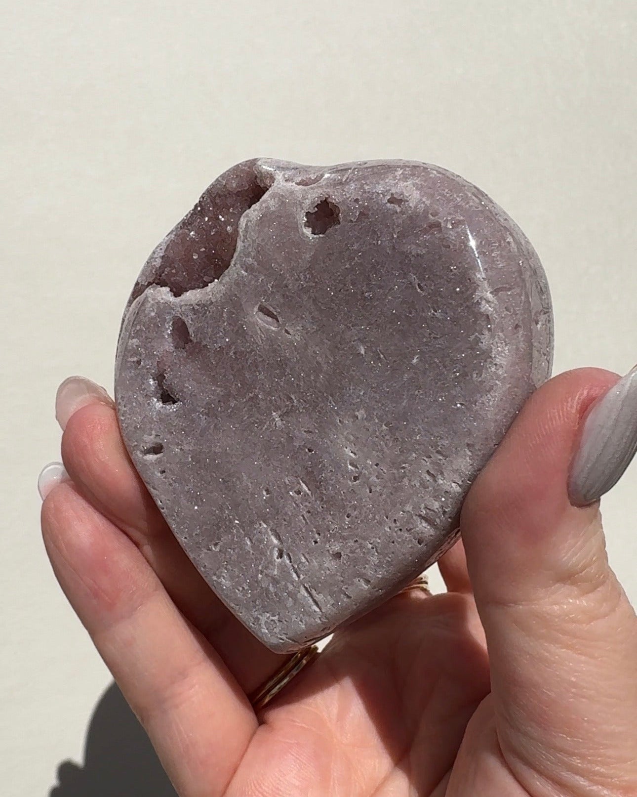 Druzy Pink Amethyst Heart