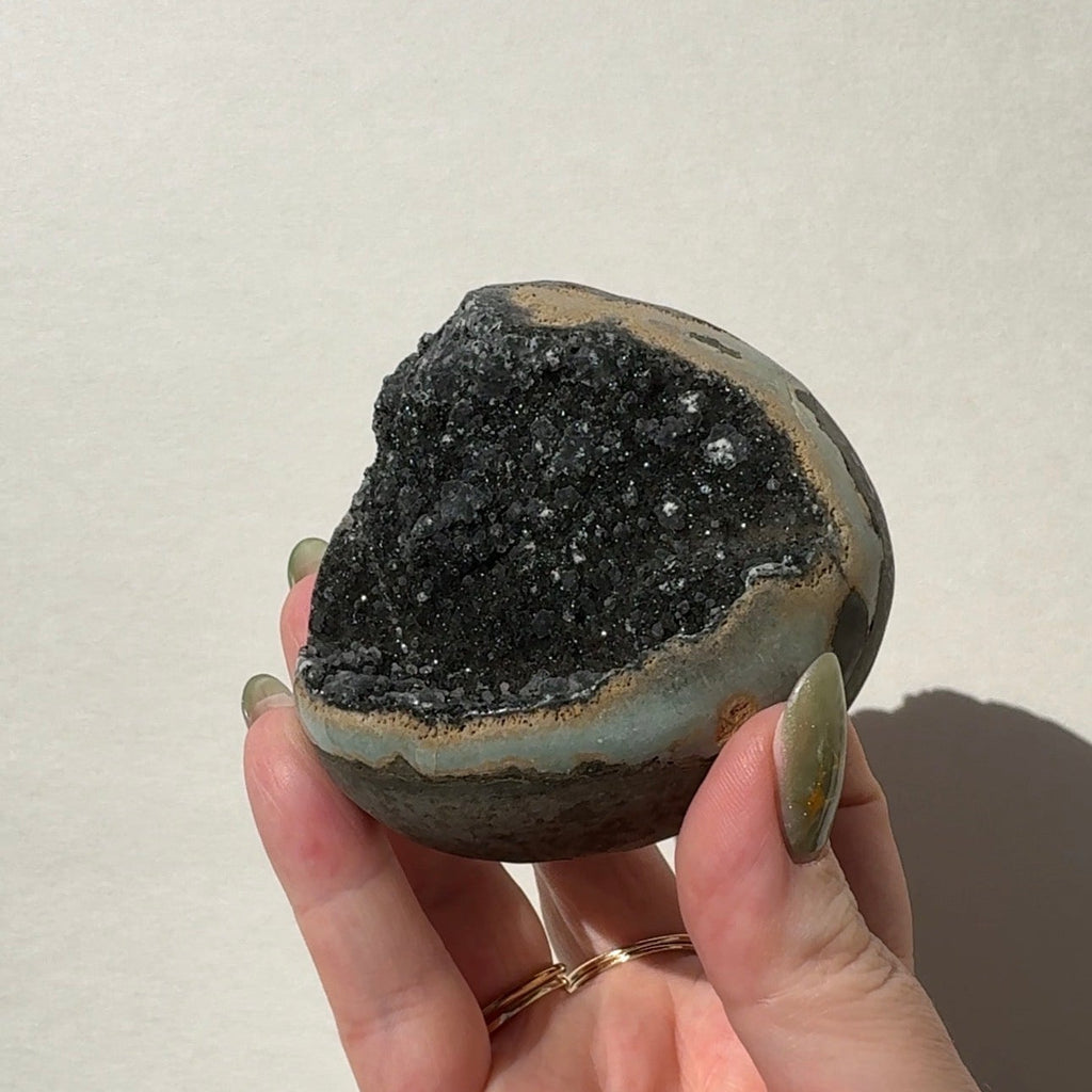 Black Amethyst Half Sphere Cutbase