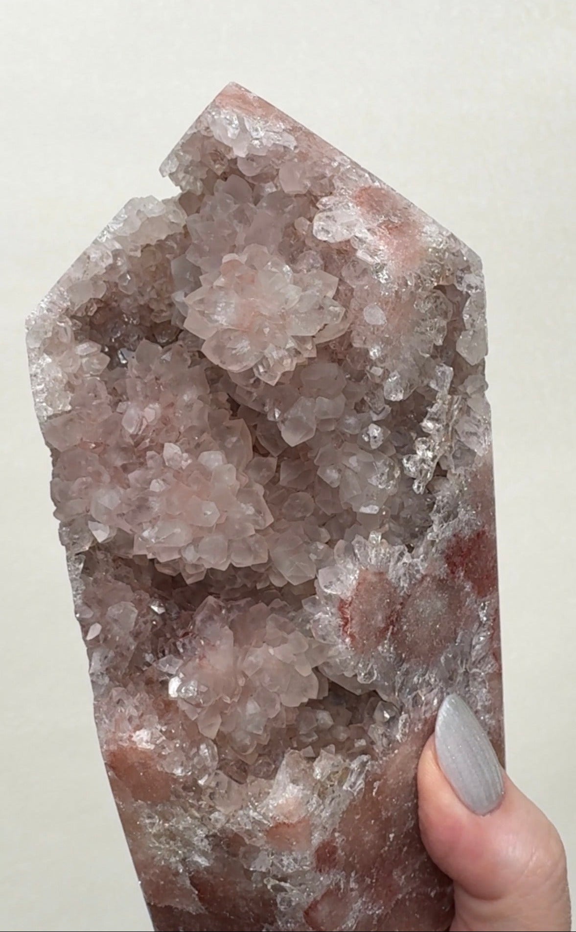 High Quality Druzy Pink Amethyst Tower