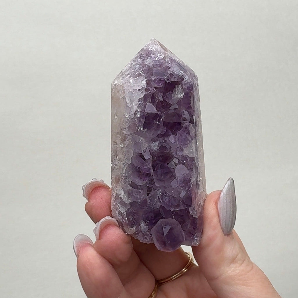 High Quality Druzy Pink Amethyst Tower