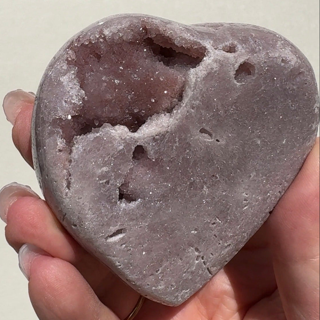 Druzy Pink Amethyst Heart