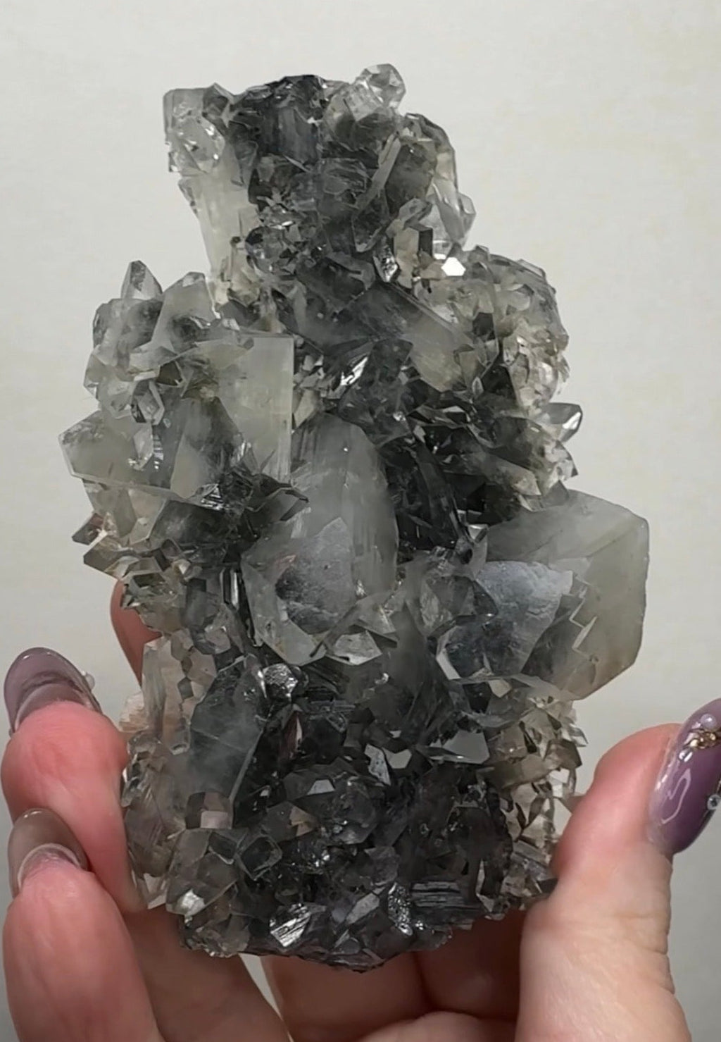 Diamond/Pink Apophyllite on Black Chalcedony| BDF