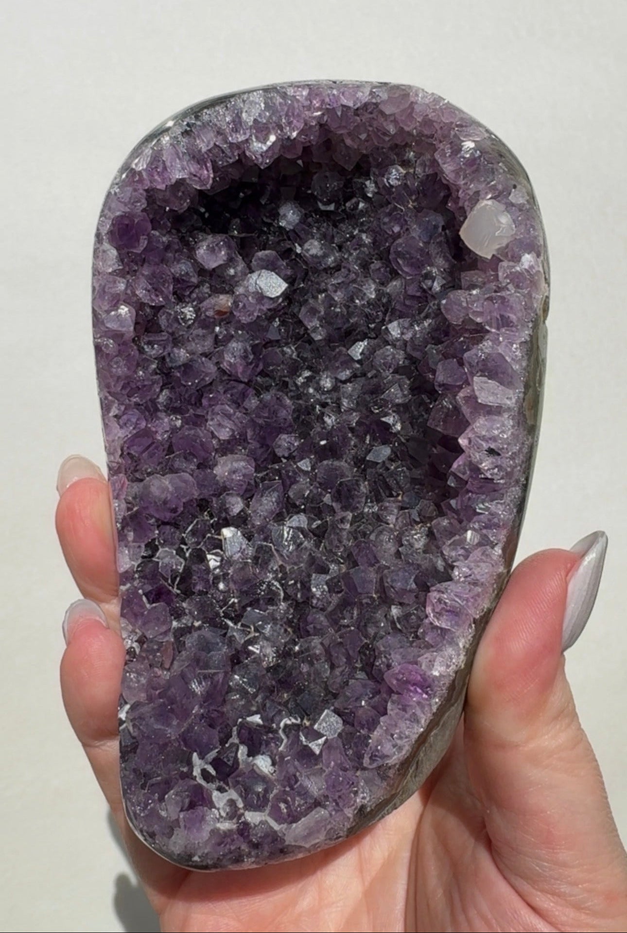 Uruguay Amethyst Cutbase with Calcite