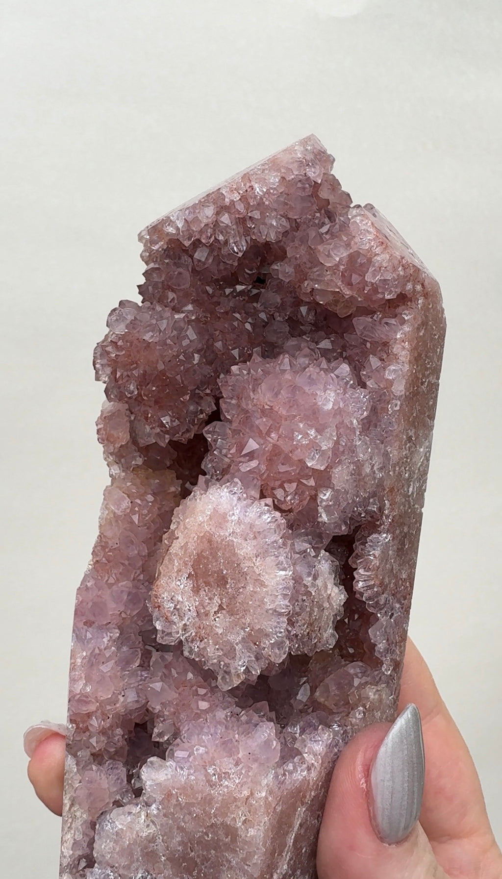 High Quality Druzy Pink Amethyst Tower