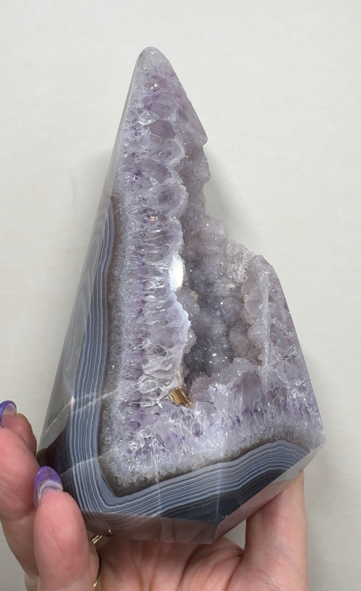 Misfit Sugar Amethyst/Agate Diamond with Calcite | AD6