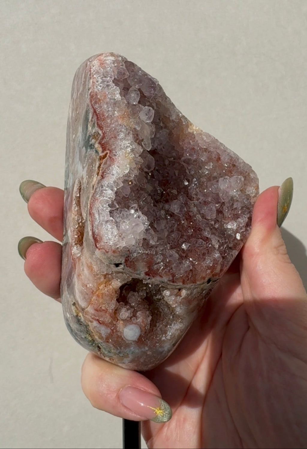 Pink Amethyst on stand