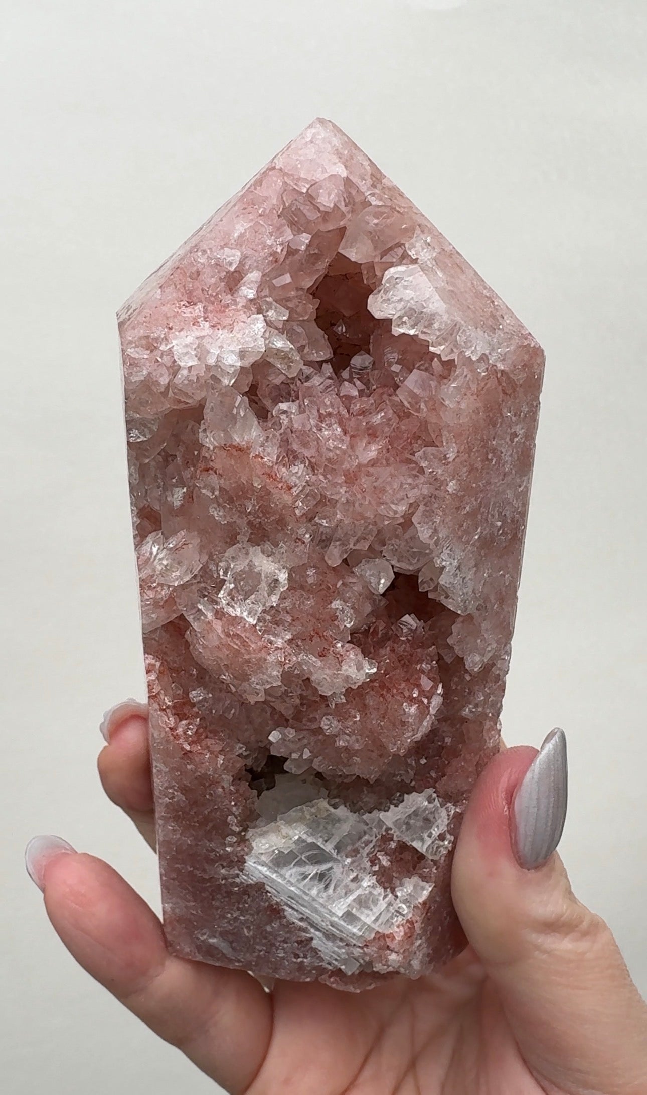High Quality Druzy Pink Amethyst Tower