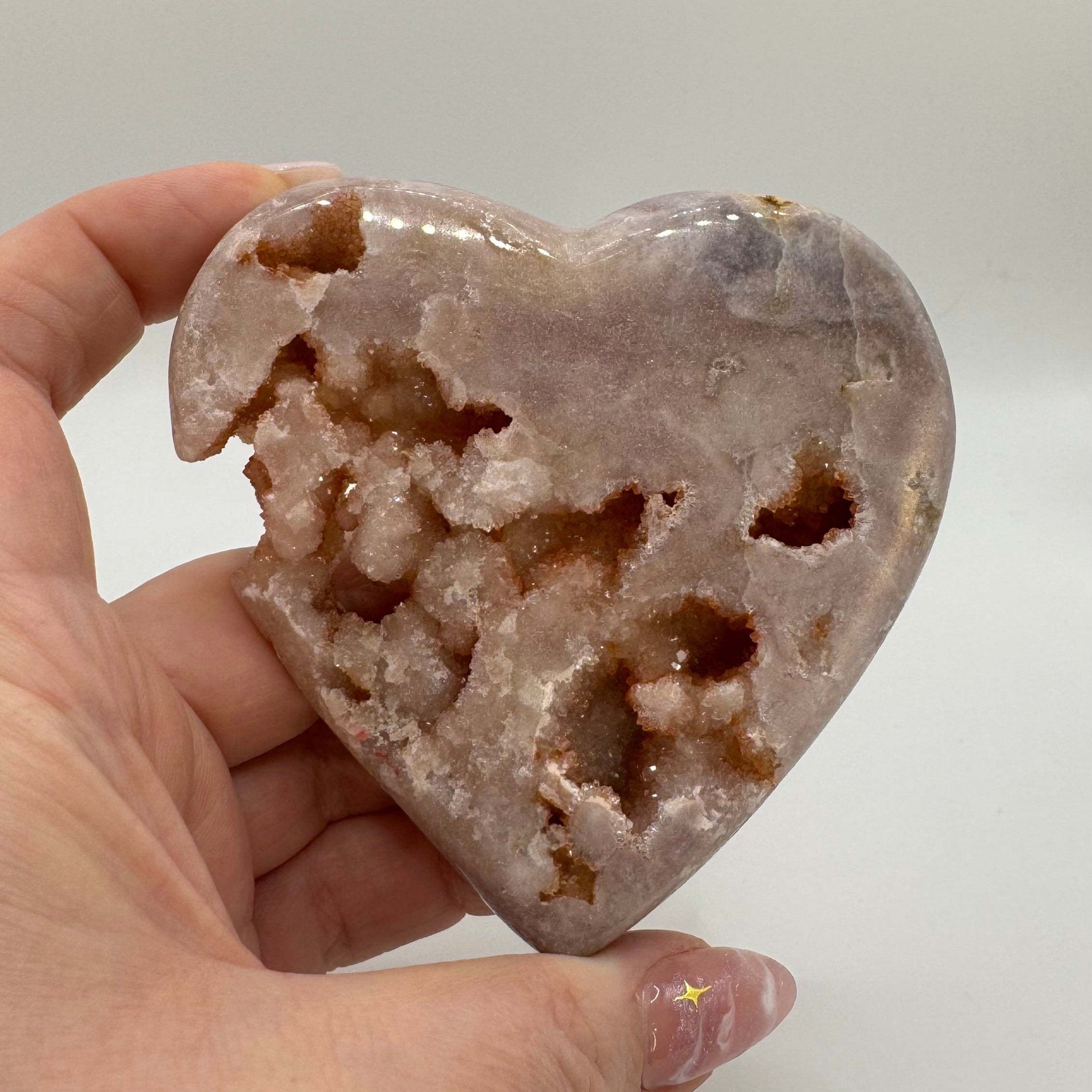 Druzy Pink Heart Amethyst