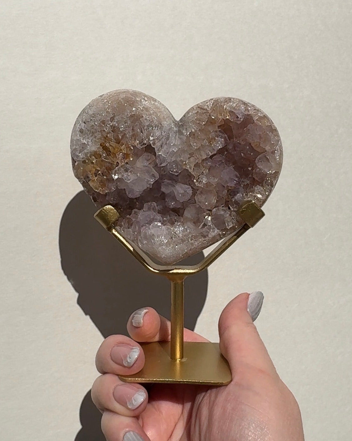 Druzy Pink Amethyst Heart