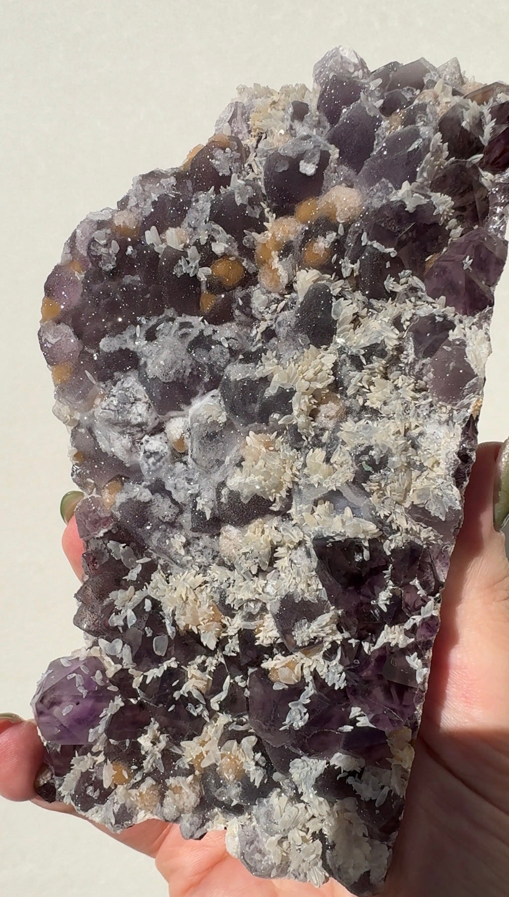 Sugar Amethyst with Calcite