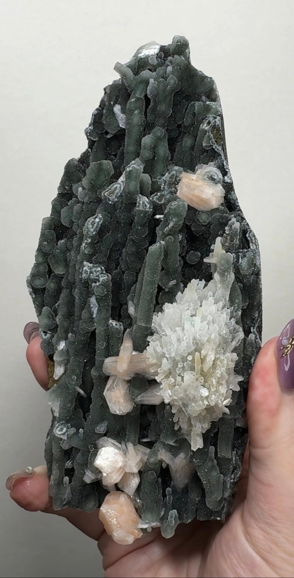 Black Chalcedony with Apophyllite
