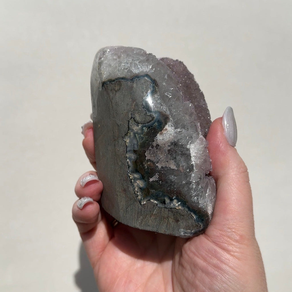 Druzy Uruguay Rainbow Amethyst Cutbase