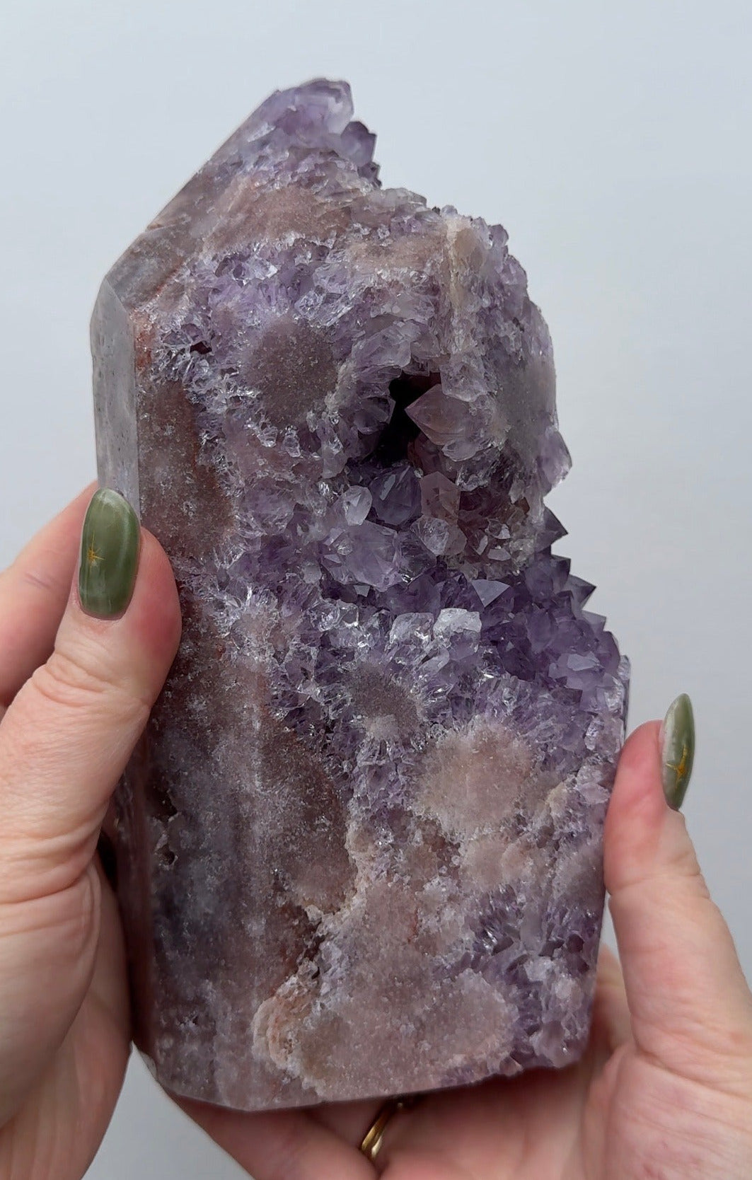 XL High Quality Druzy Pink Amethyst Tower
