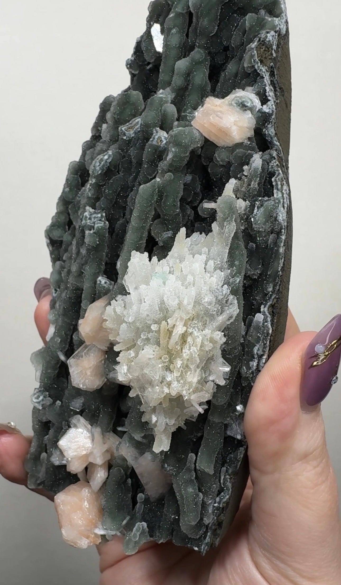 Black Chalcedony with Apophyllite