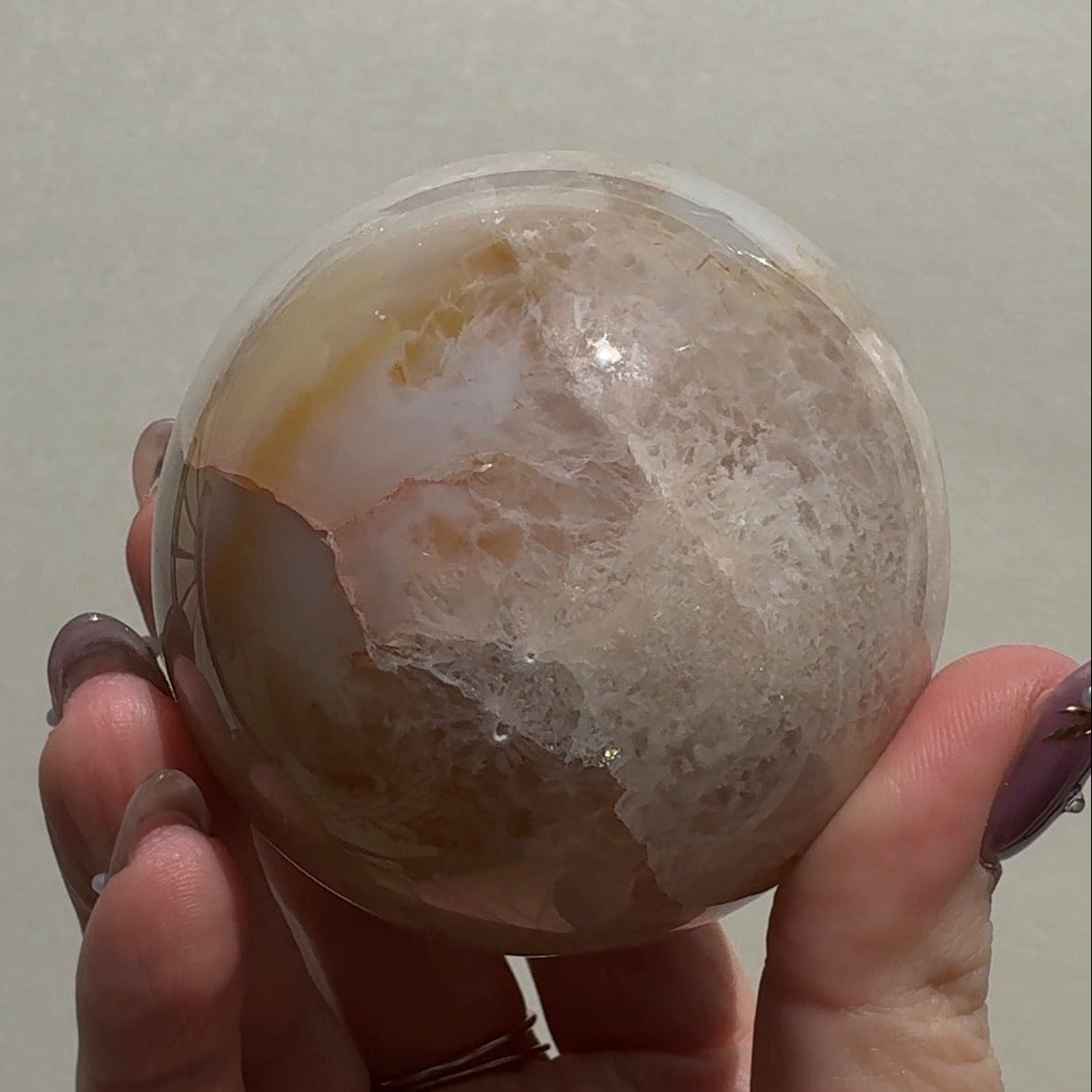 Flower Agate/Pink Amethyst Sphere | FP3