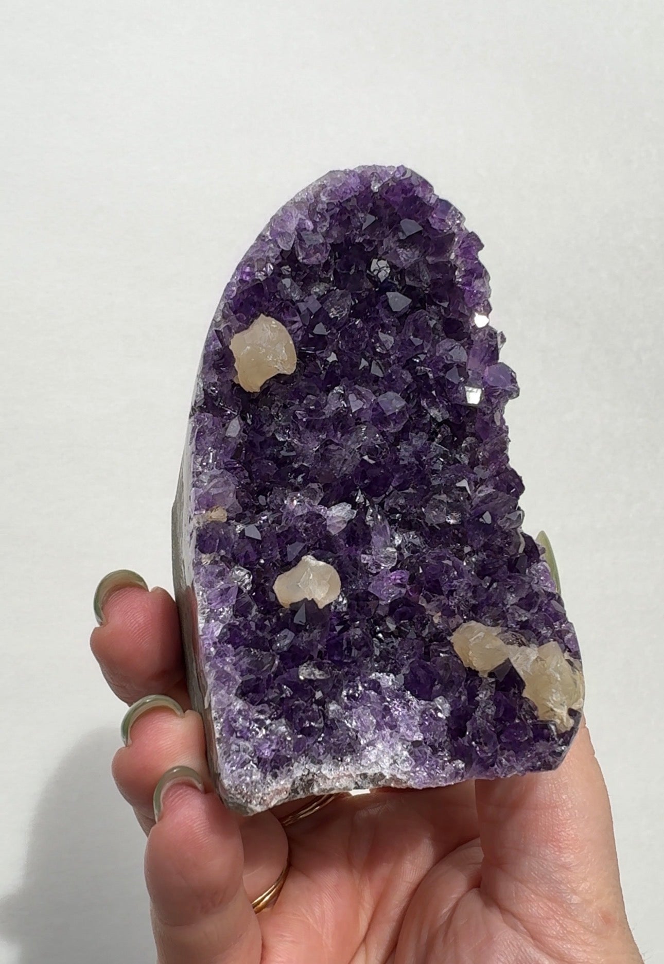Uruguay Purple Amethyst Cutbase with Calcite