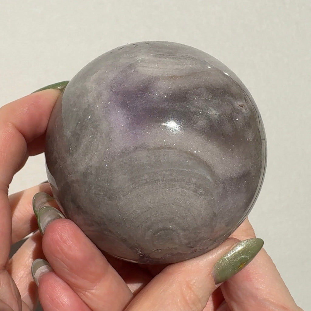 Druzy White Quartz Agate Sphere