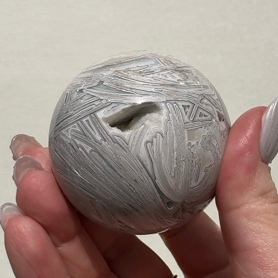 White Crazy Lace Agate Sphere