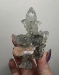 Diamond/Pink Apophyllite on Black Chalcedony | BDO