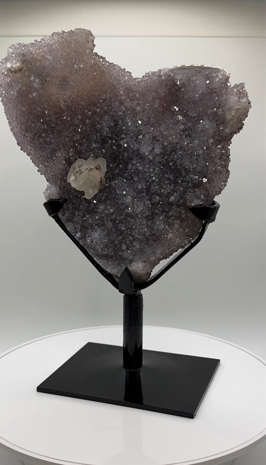Double Sided Rainbow Amethyst with Calcite