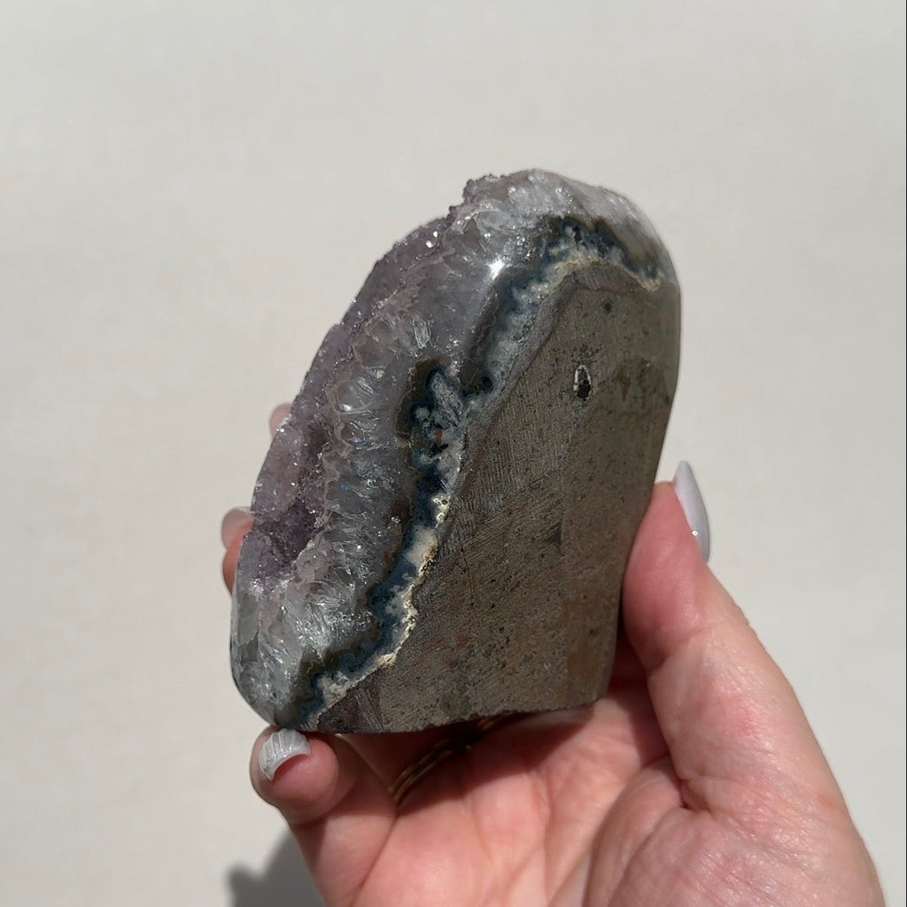 Druzy Uruguay Rainbow Amethyst Cutbase