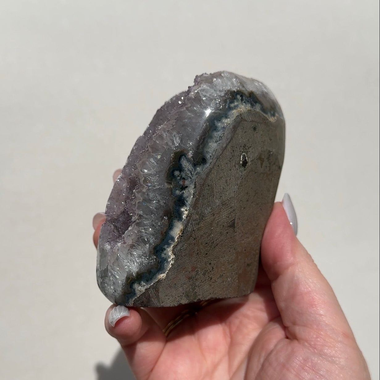 Druzy Uruguay Rainbow Amethyst Cutbase
