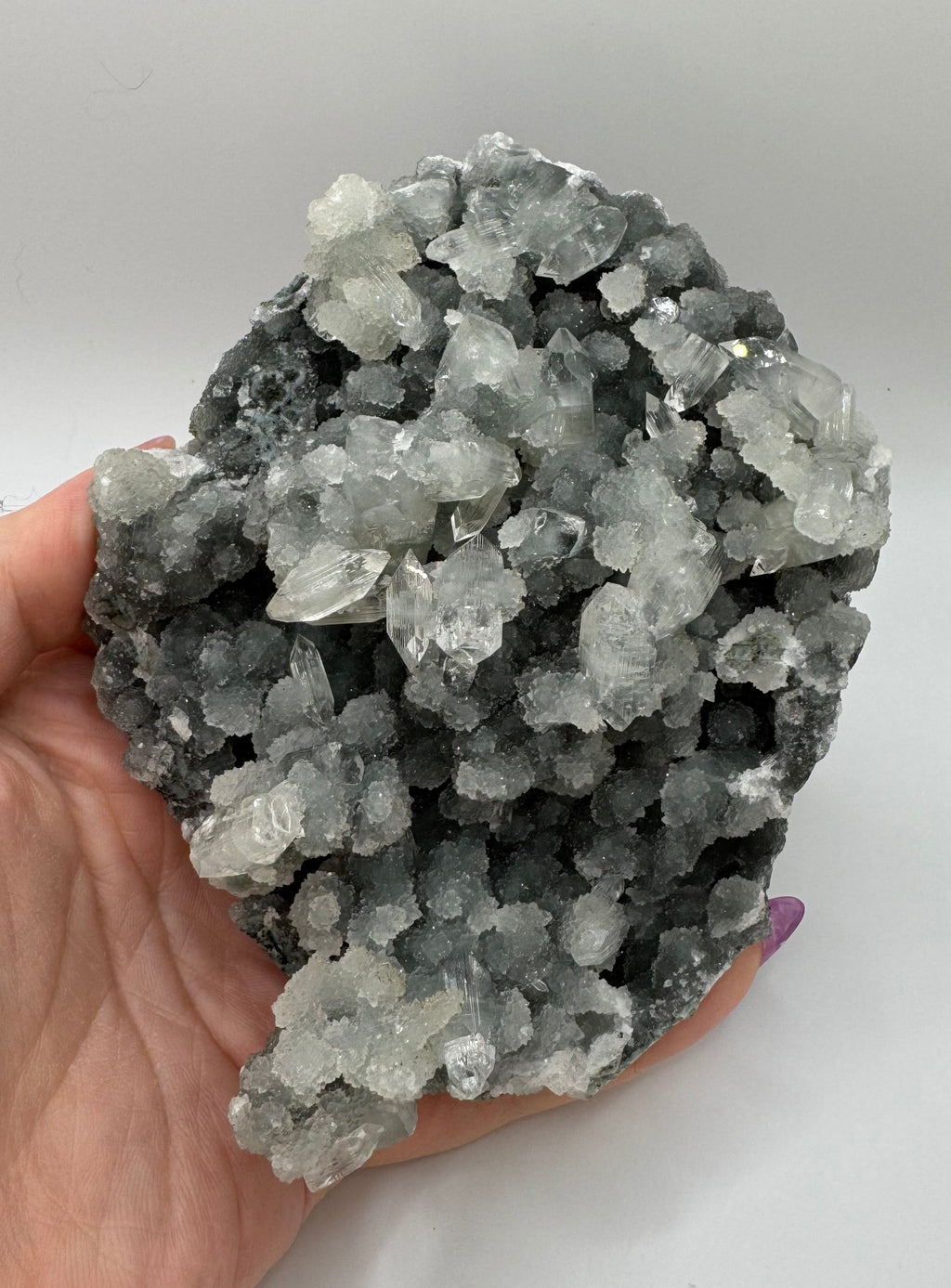 Black Chalcedony with Apophyllite