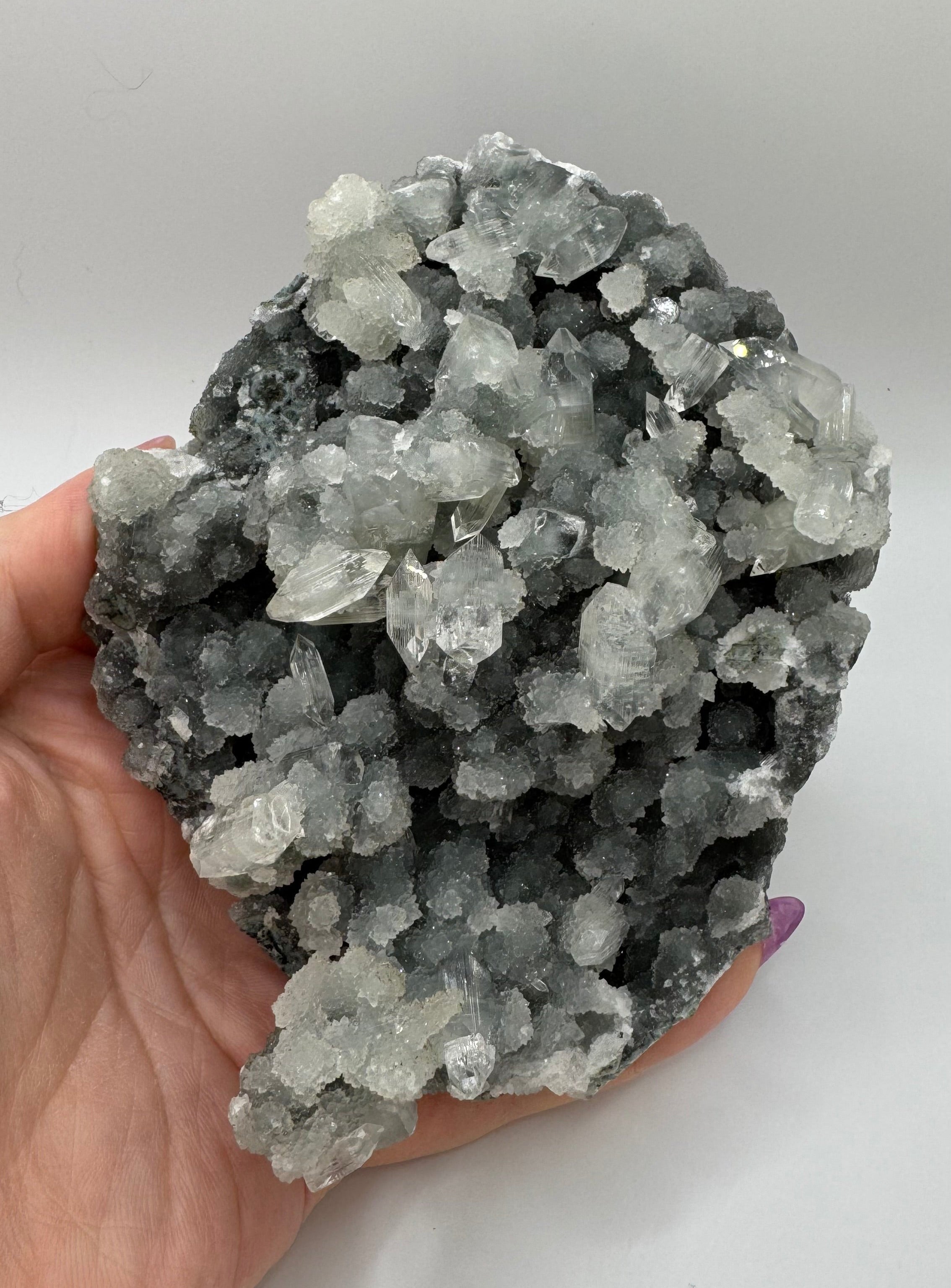 Black Chalcedony with Apophyllite