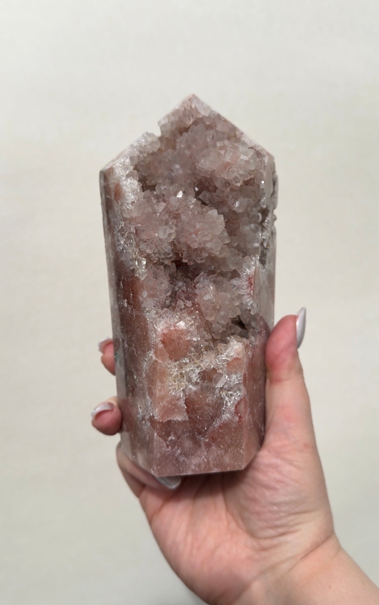 High Quality Druzy Pink Amethyst Tower