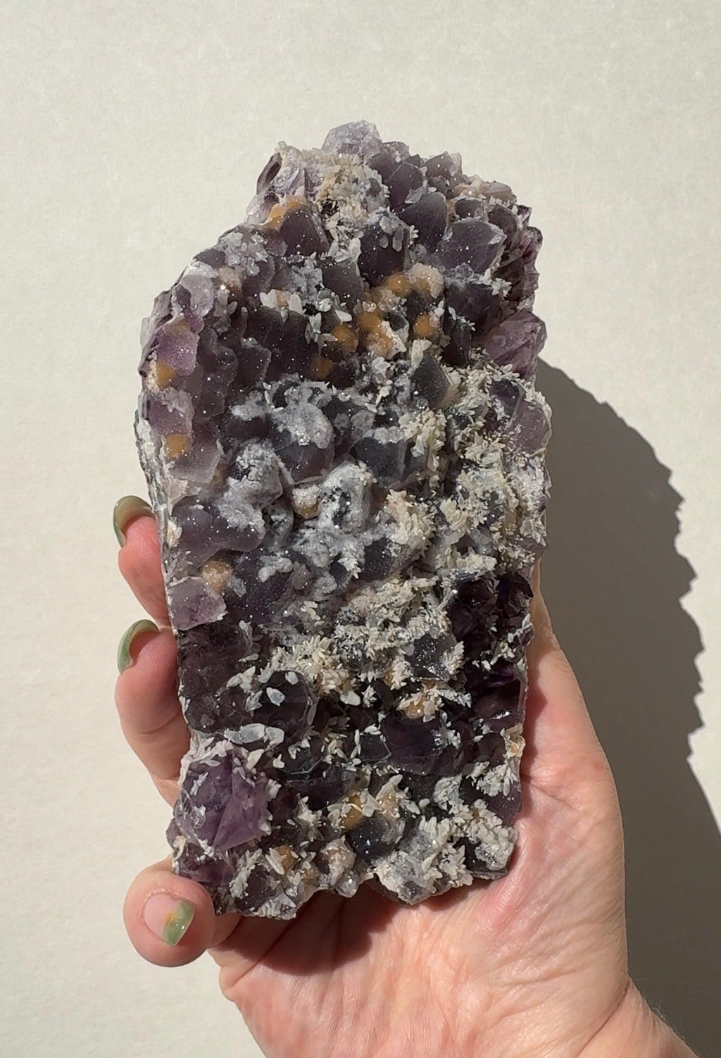 Sugar Amethyst with Calcite