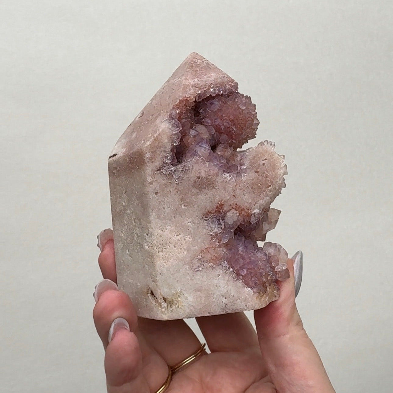 High Quality Druzy Pink Amethyst Tower