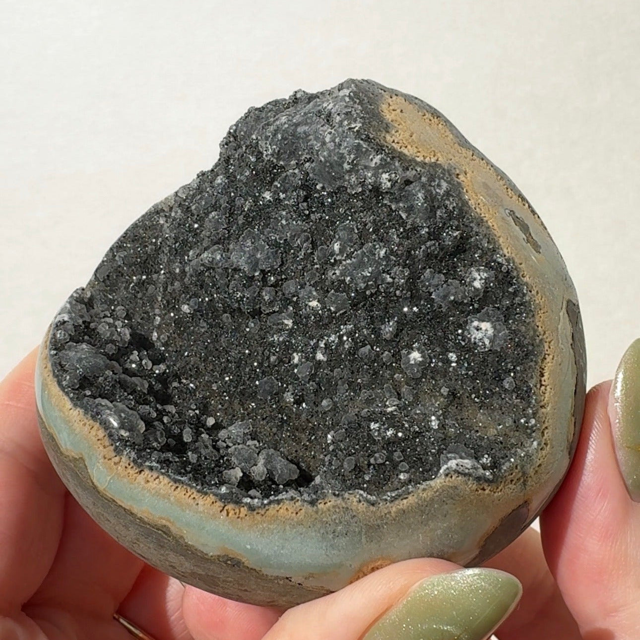 Black Amethyst Half Sphere Cutbase