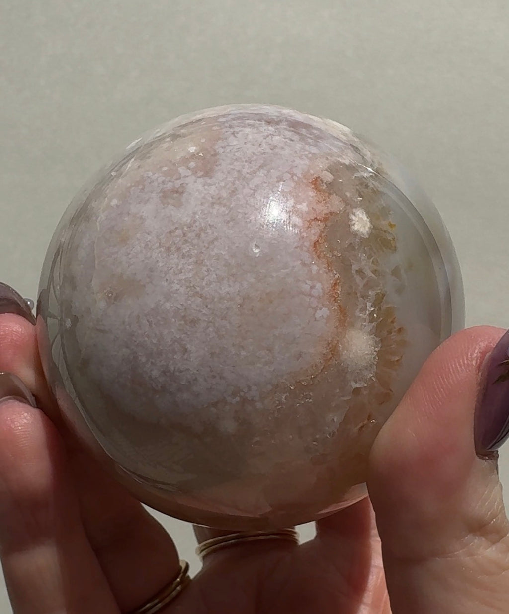 Flower Agate/Pink Amethyst Sphere | FP3