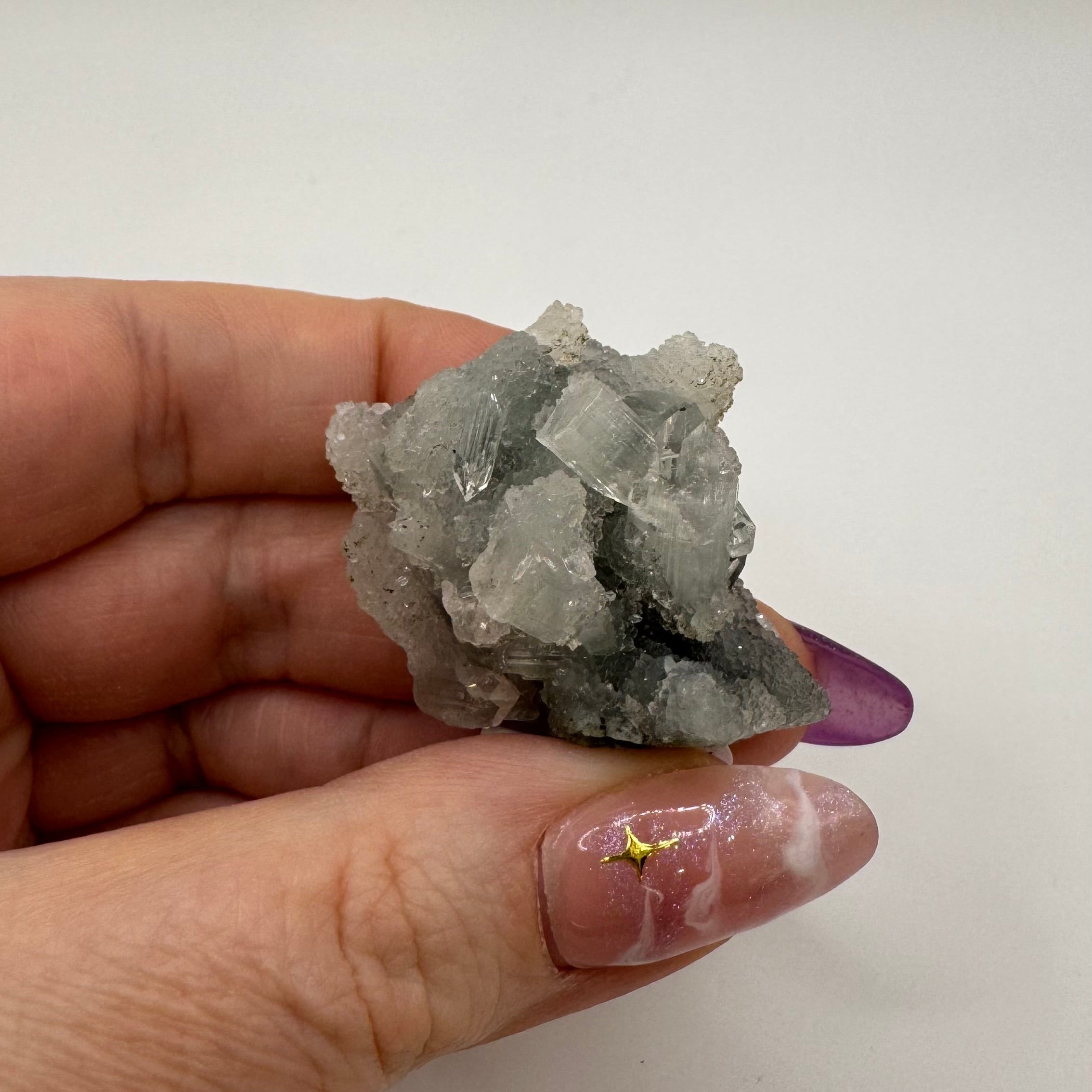 Black Chalcedony with Apophyllite