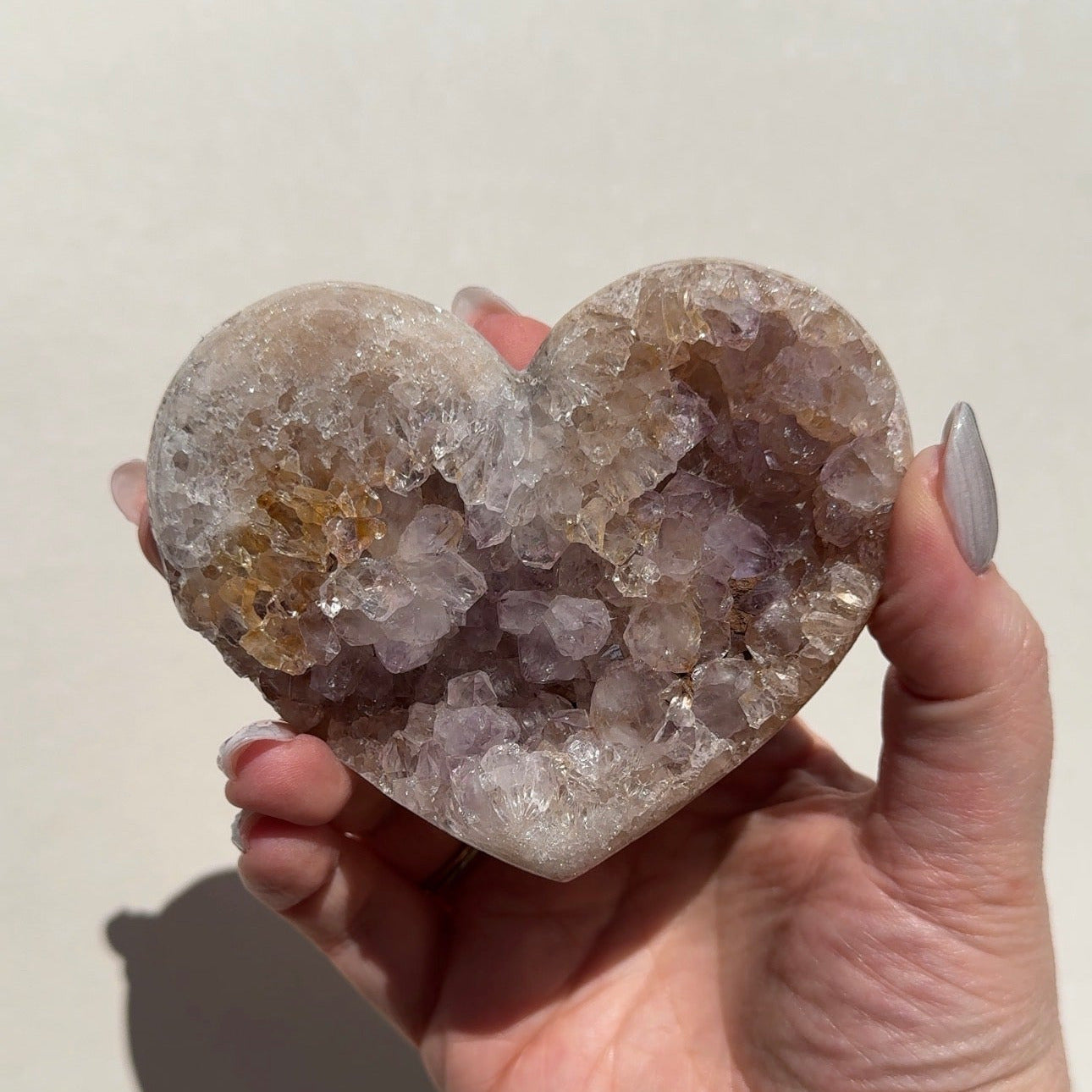 Druzy Pink Amethyst Heart