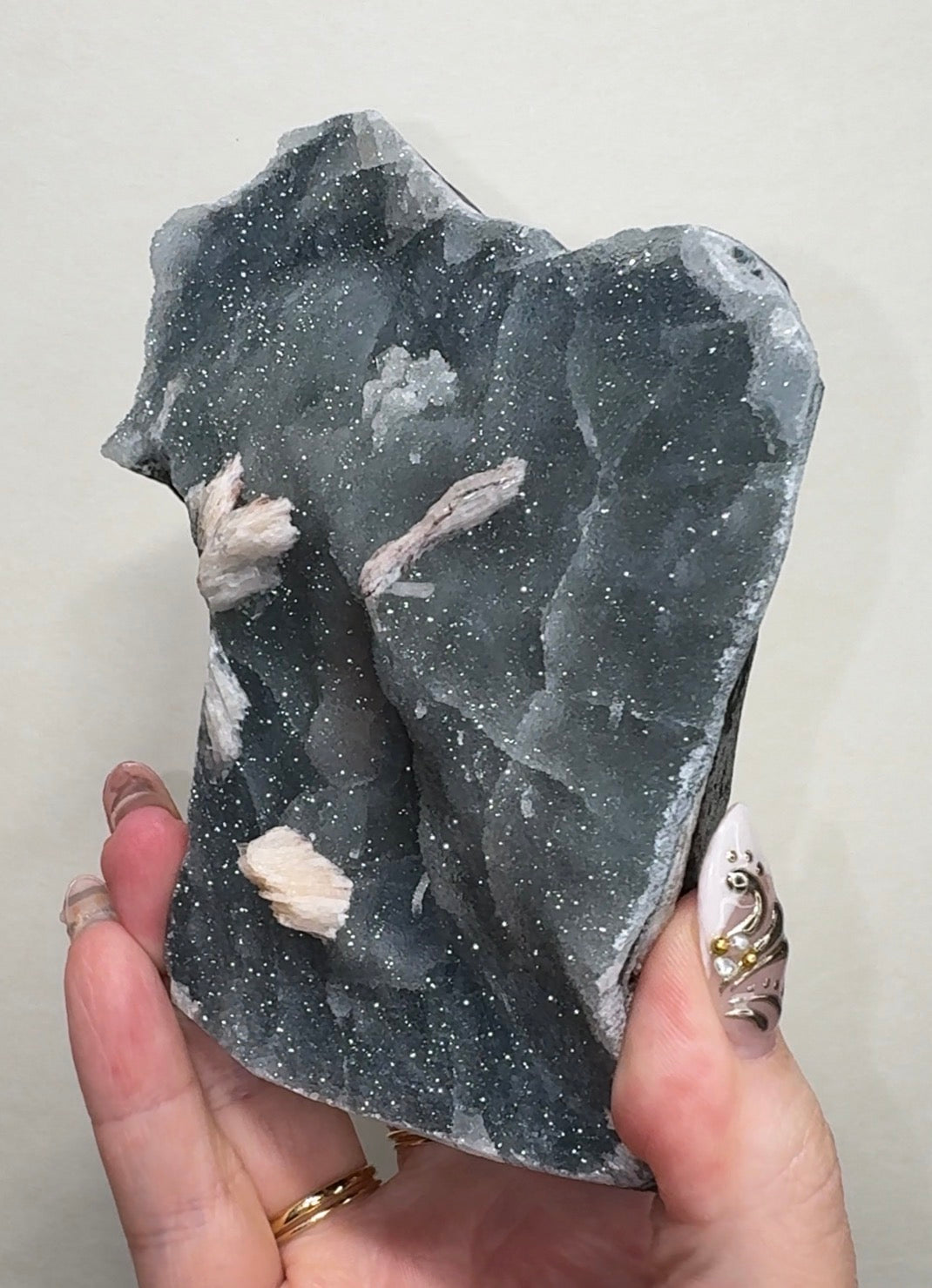 Blue Chalcedony with Stilbite | BL25
