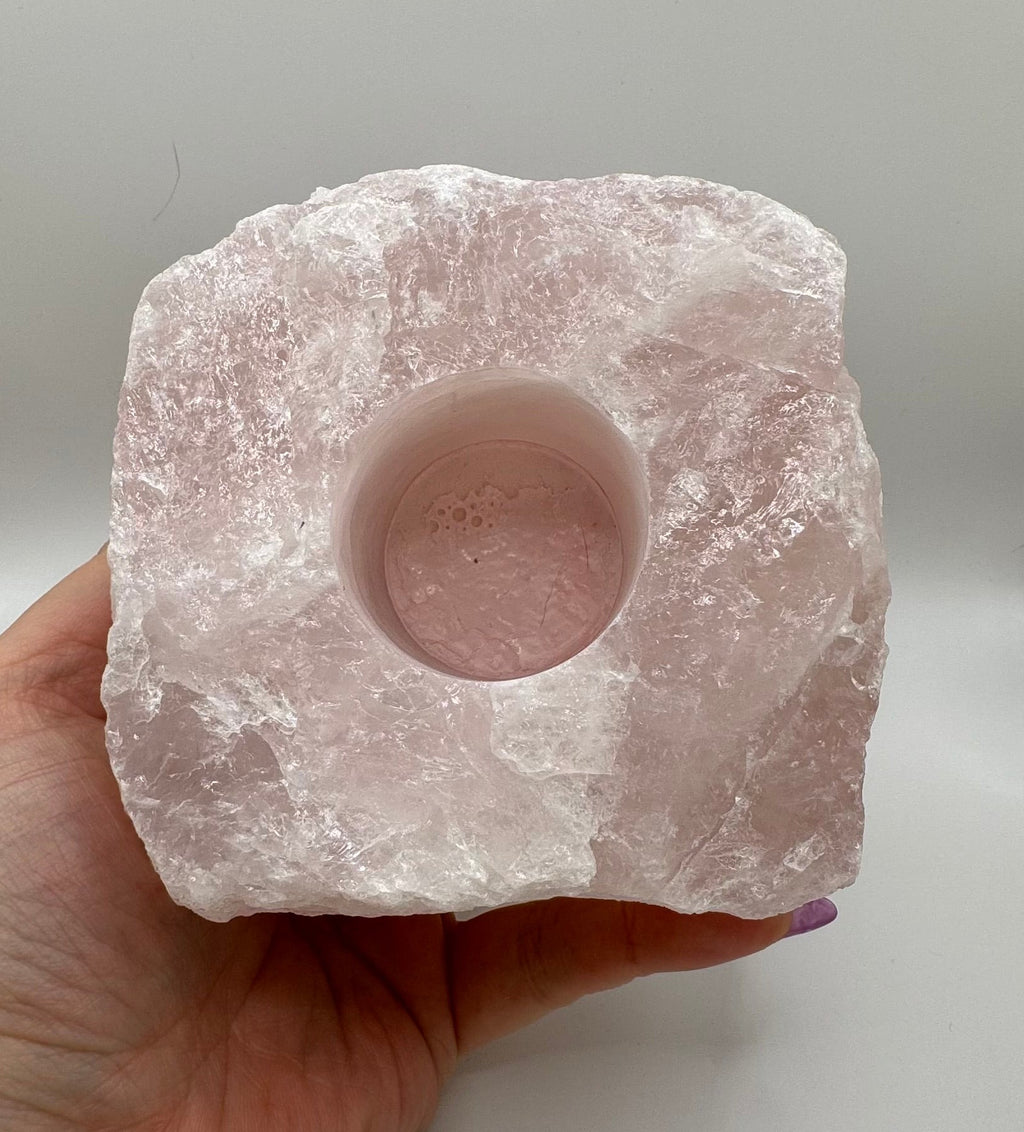 Rose Quartz Candle Holder