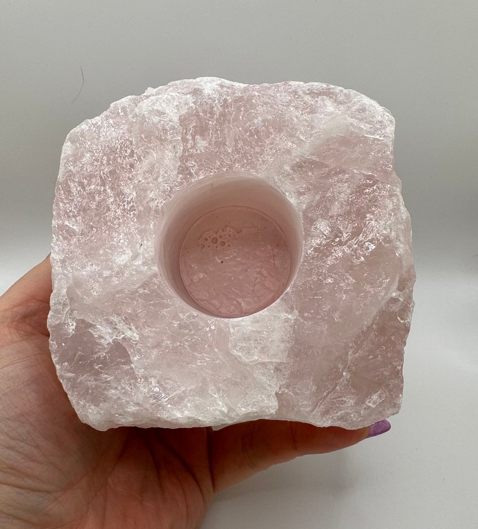 Rose Quartz Candle Holder