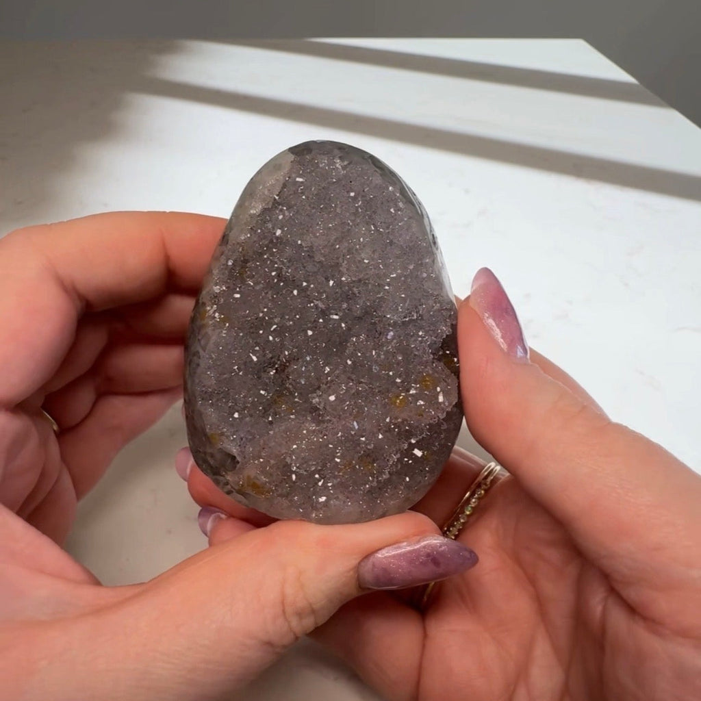 Druzy Uruguay Rainbow Amethyst Cutbase