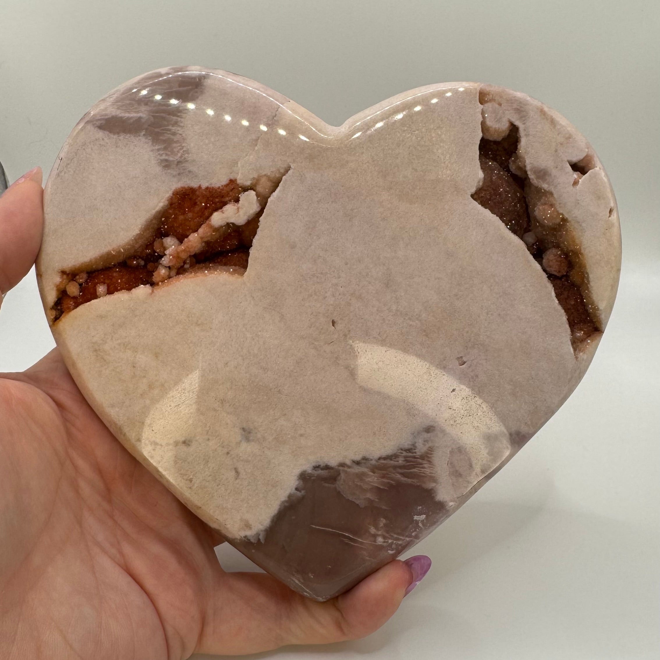 Druzy Pink Amethyst Heart