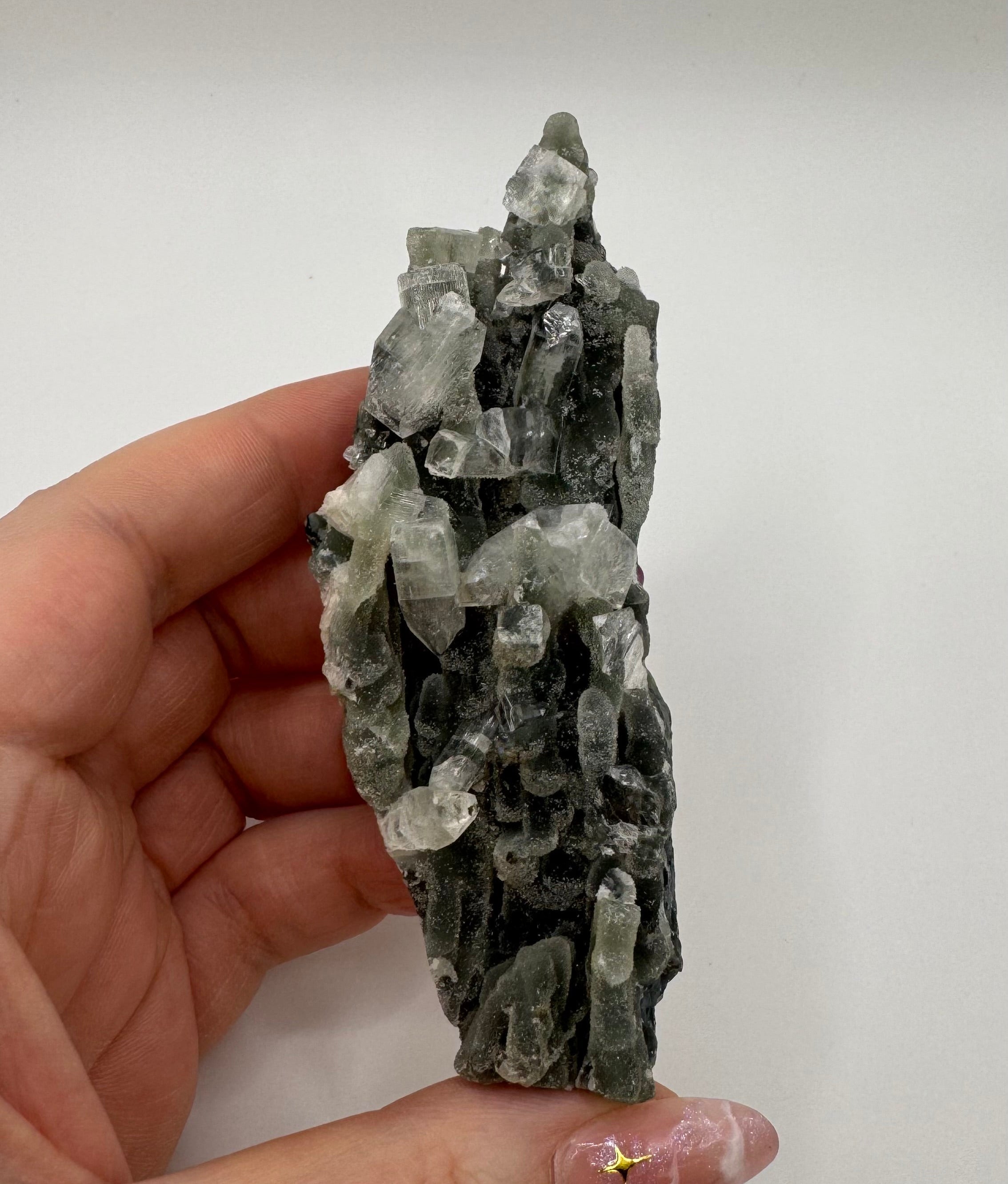 Black Chalcedony with Apophyllite