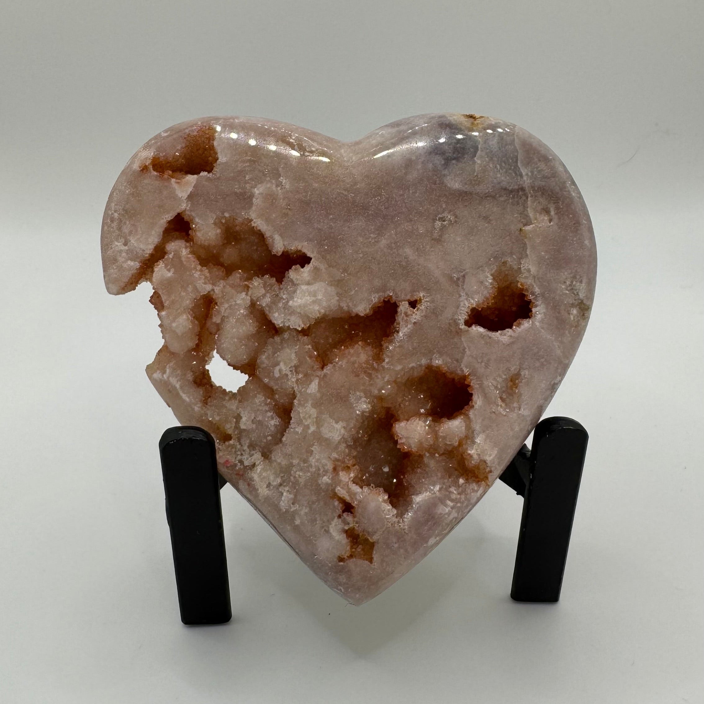 Druzy Pink Heart Amethyst