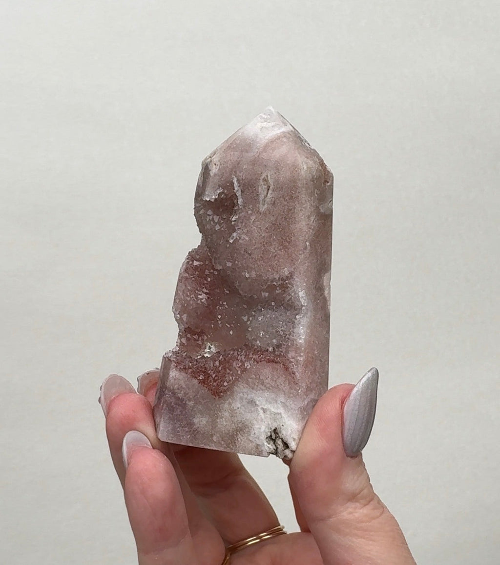 High Quality Druzy Pink Amethyst Tower