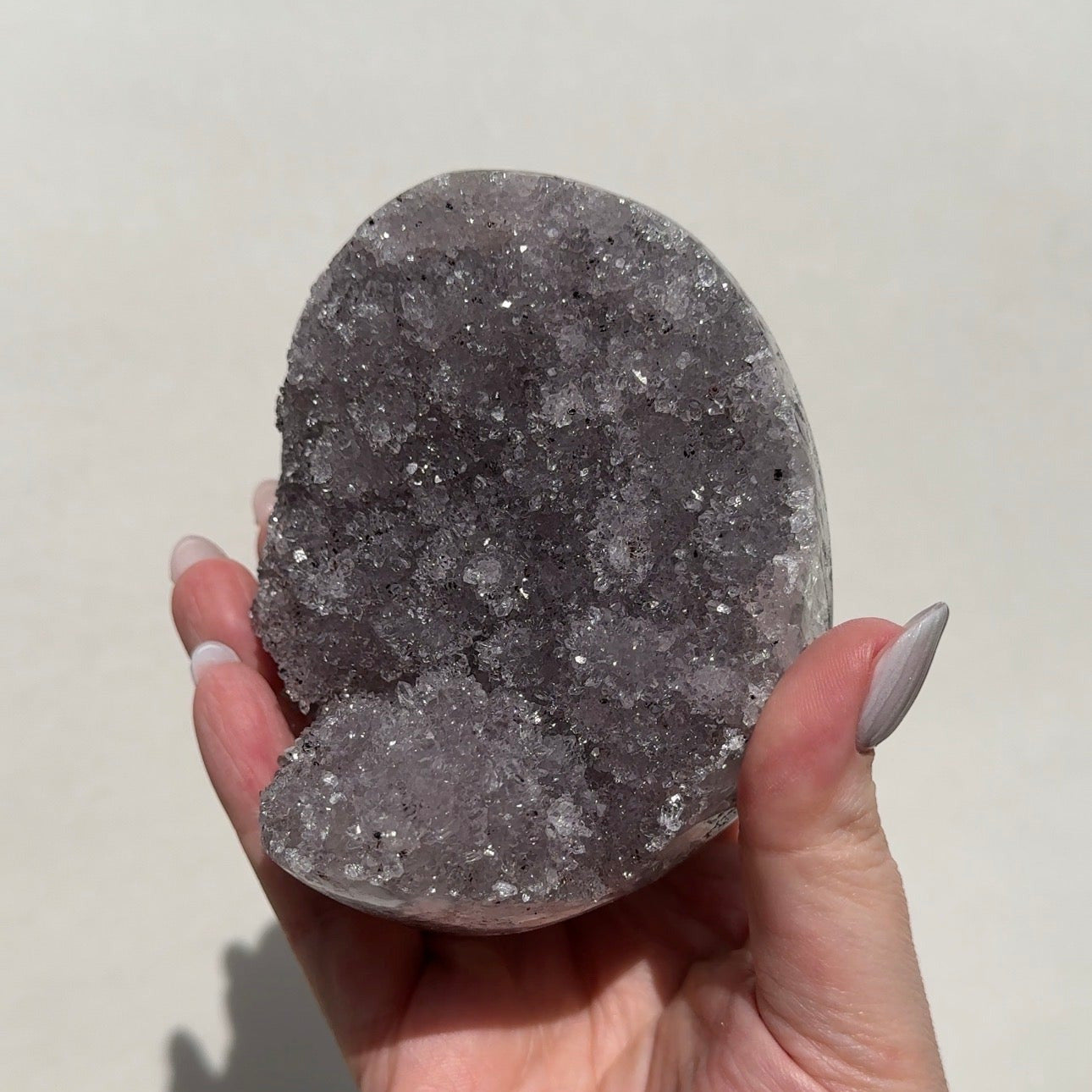 Druzy Uruguay Rainbow Amethyst on stand